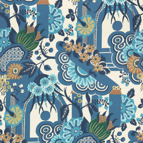 V&A Pineapple Garden - Colbalt Blue Wallpaper