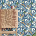 V&A Pineapple Garden - Colbalt Blue Wallpaper