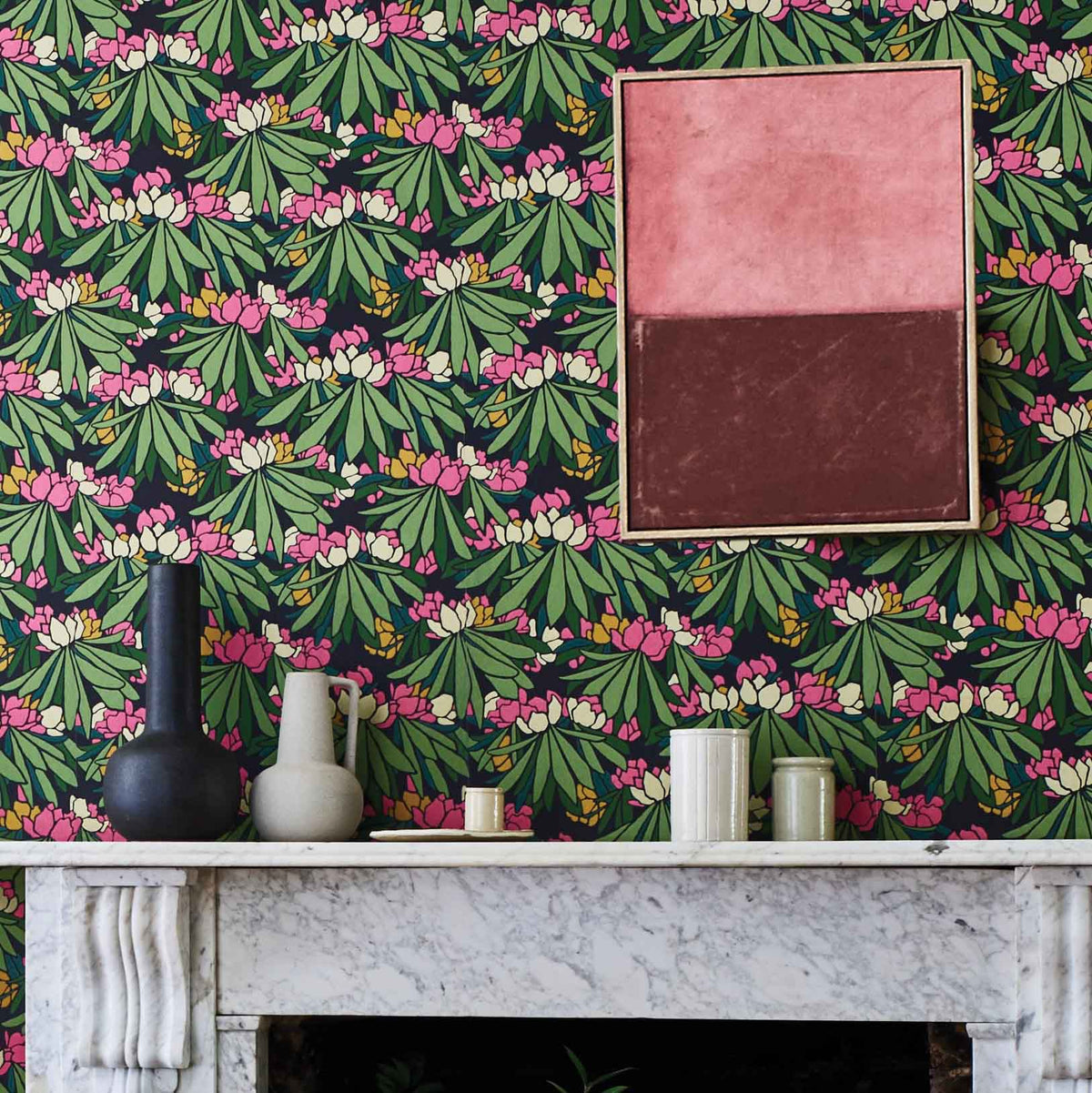 V&A Rhododendron - Magenta Pink Wallpaper