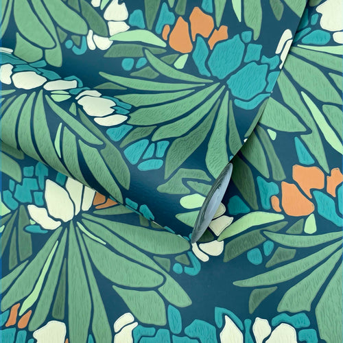 V&A Rhododendron - Forest Green Wallpaper