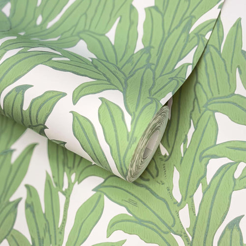 V&A Laurel Leaf - Verde Green Wallpaper