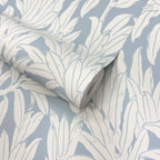 V&A Laurel Leaf - Breeze Blue Wallpaper