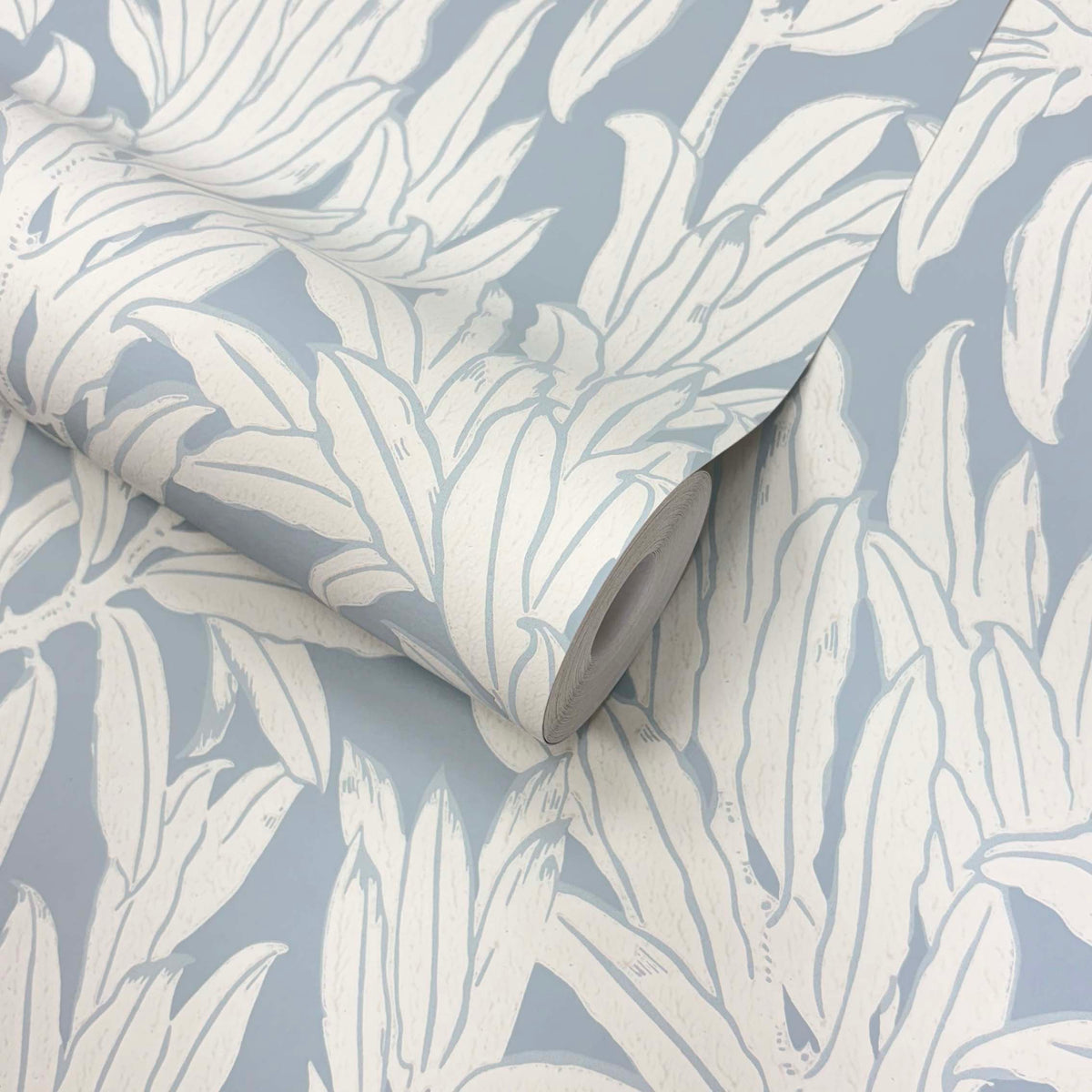 V&A Laurel Leaf - Breeze Blue Wallpaper