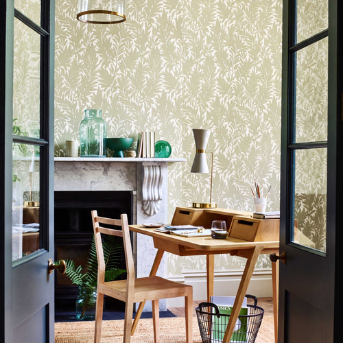 V&A Laurel Leaf - Natural Wallpaper