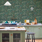 V&A Flower Meadow - Forest Green Wallpaper