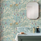 V&A Flower Meadow - Celeste Turquoise Wallpaper