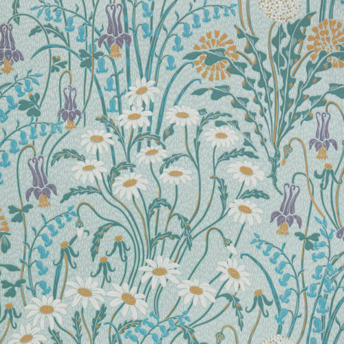V&A Flower Meadow - Celeste Turquoise Wallpaper