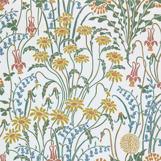 V&A Flower Meadow - Spring White Wallpaper