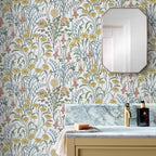 V&A Flower Meadow - Spring White Wallpaper