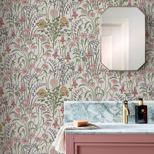 V&A Flower Meadow - Cream Wallpaper