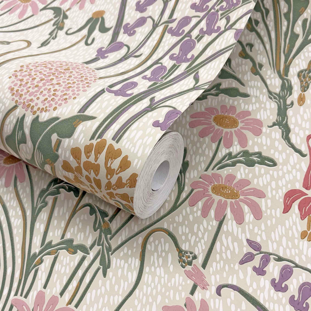 V&A Flower Meadow - Cream Wallpaper