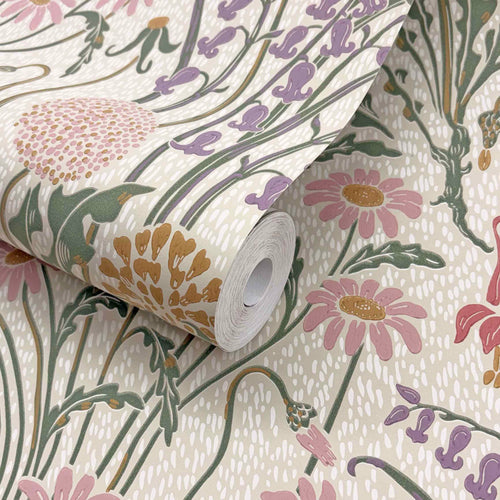 V&A Flower Meadow - Cream Wallpaper