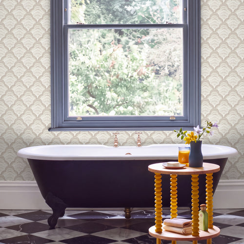 V&A Calico Shell - Ivory Wallpaper