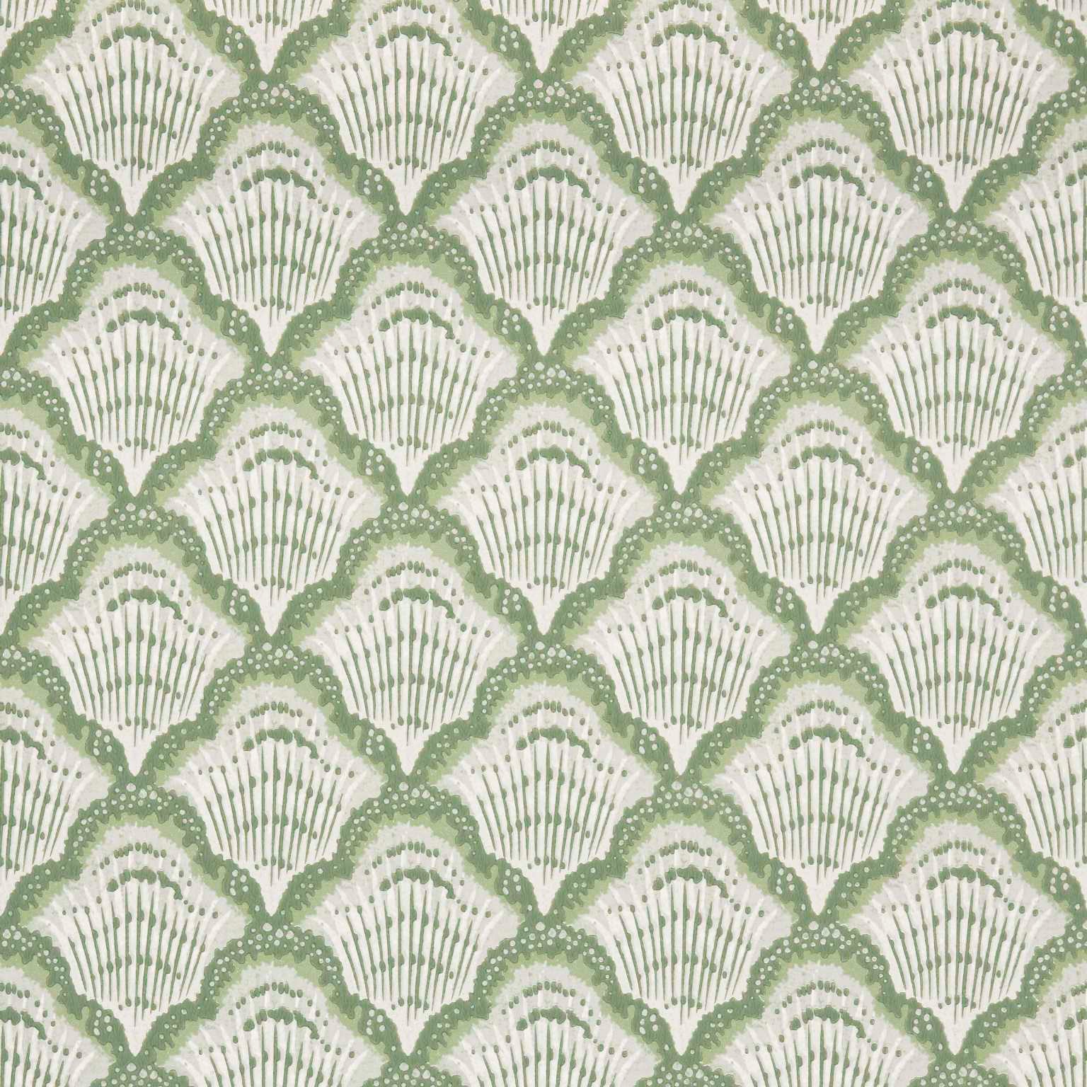 V&A Calico Shell - Verde Green Wallpaper