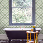 V&A Calico Shell - Verde Green Wallpaper