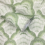 V&A Calico Shell - Verde Green Wallpaper
