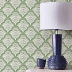 V&A Calico Shell - Verde Green Wallpaper