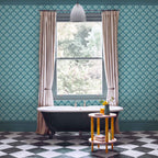 V&A Calico Shell - Aqua Wallpaper