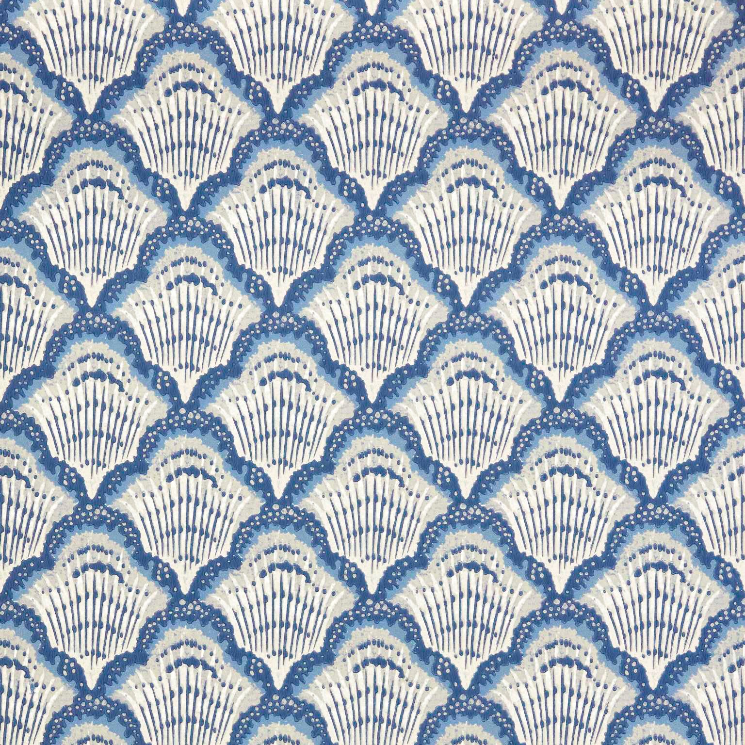 V&A Calico Shell - Colbalt Blue Wallpaper