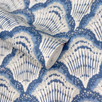 V&A Calico Shell - Colbalt Blue Wallpaper