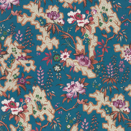 V&A Kilburn's Maze - Prussian Blue Wallpaper