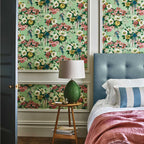 V&A Floral Serenade - Verde Green Wallpaper