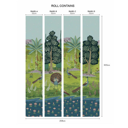 V&A Garland of Ragini - Day Wall Mural