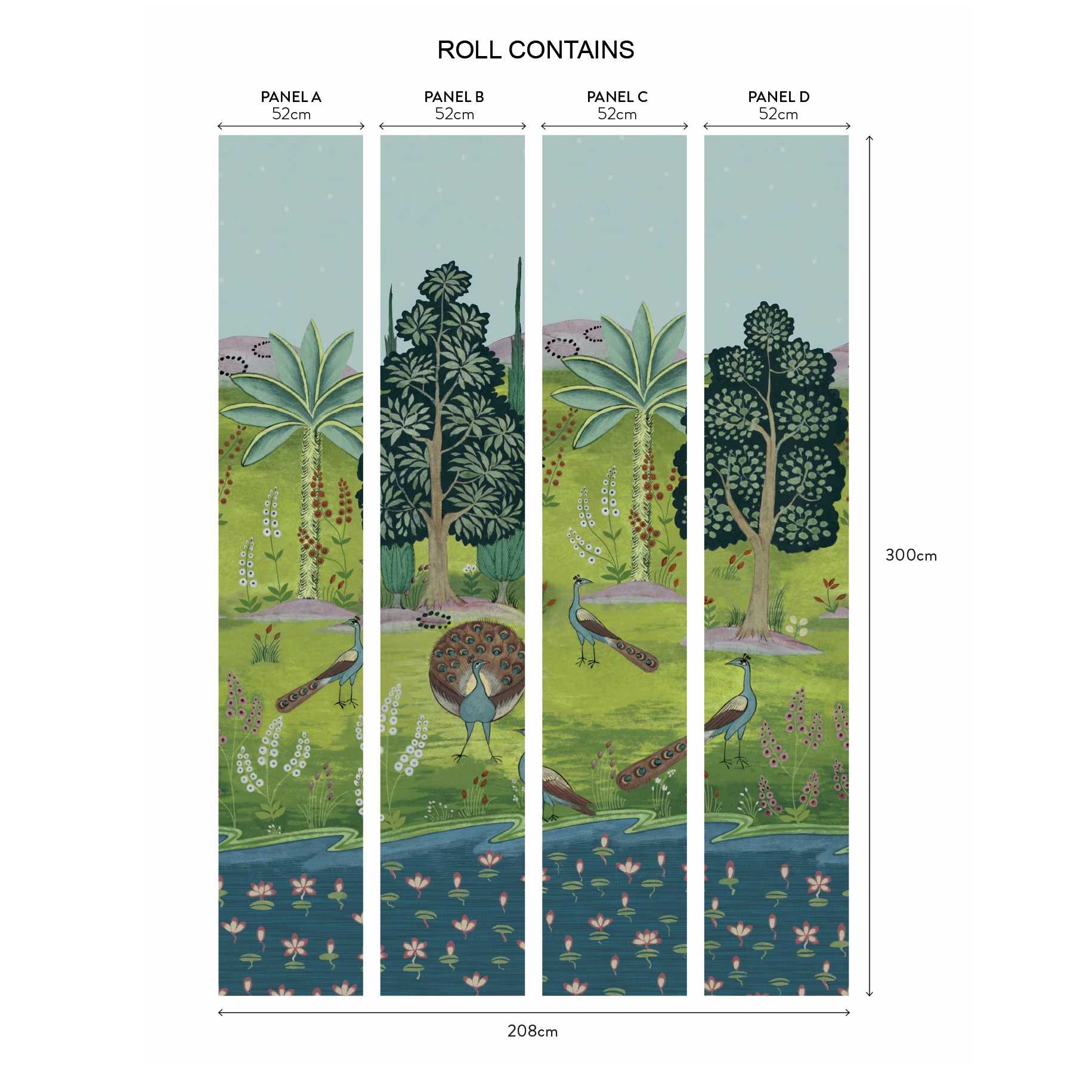 V&A Garland of Ragini - Day Wall Mural