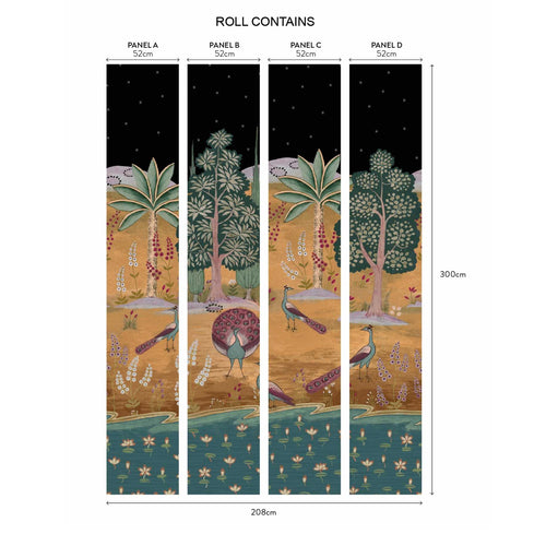 V&A Garland of Ragini - Night Wall Mural