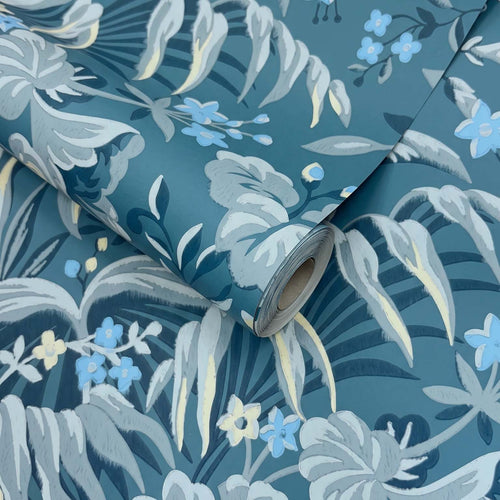 V&A Palmette - Blue Hue Wallpaper