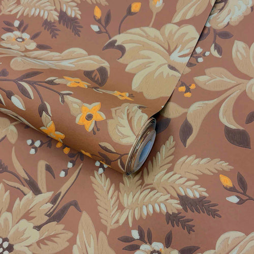 V&A Palmette - Clay Brown Wallpaper