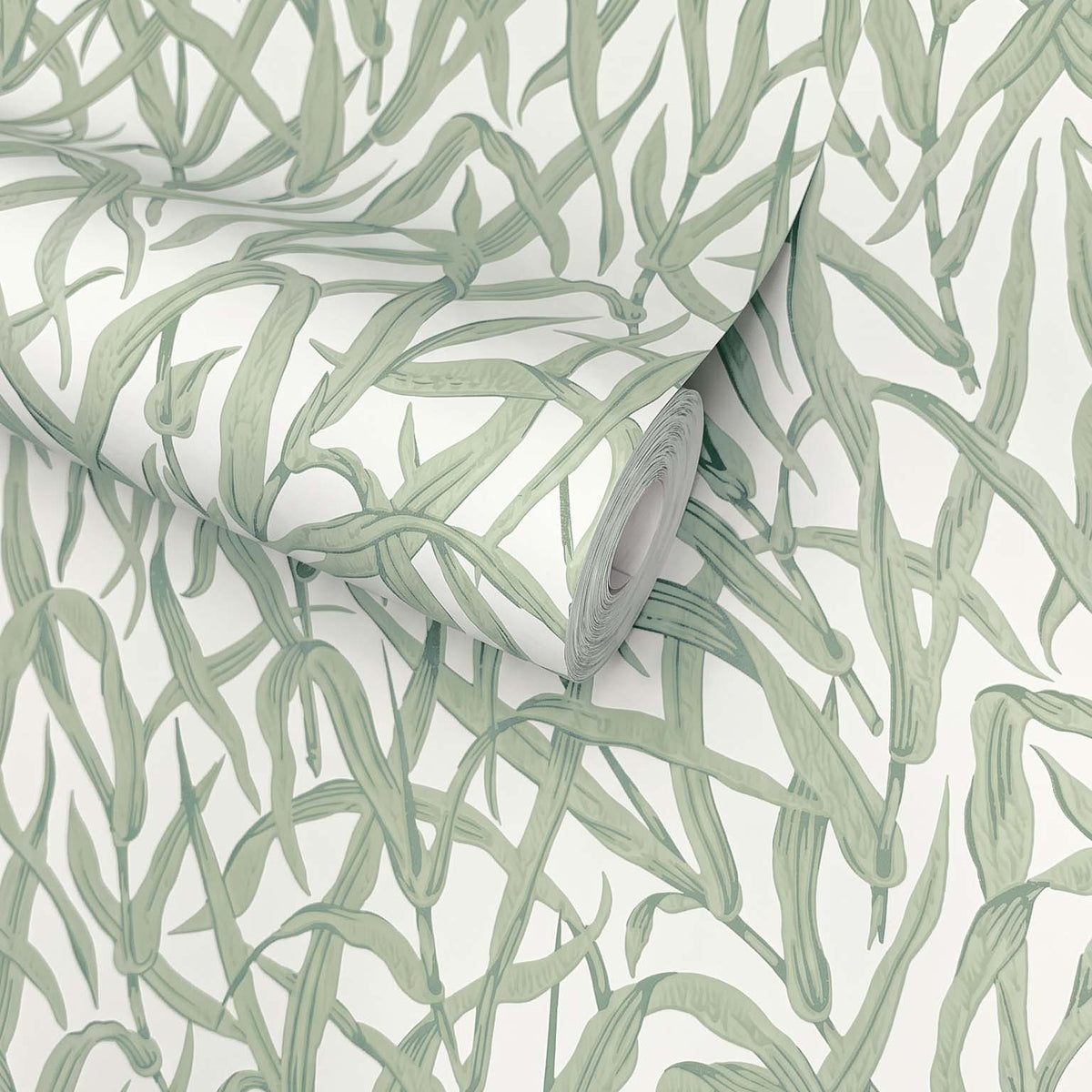 V&A Ornamental Grasses - Sage Green Wallpaper
