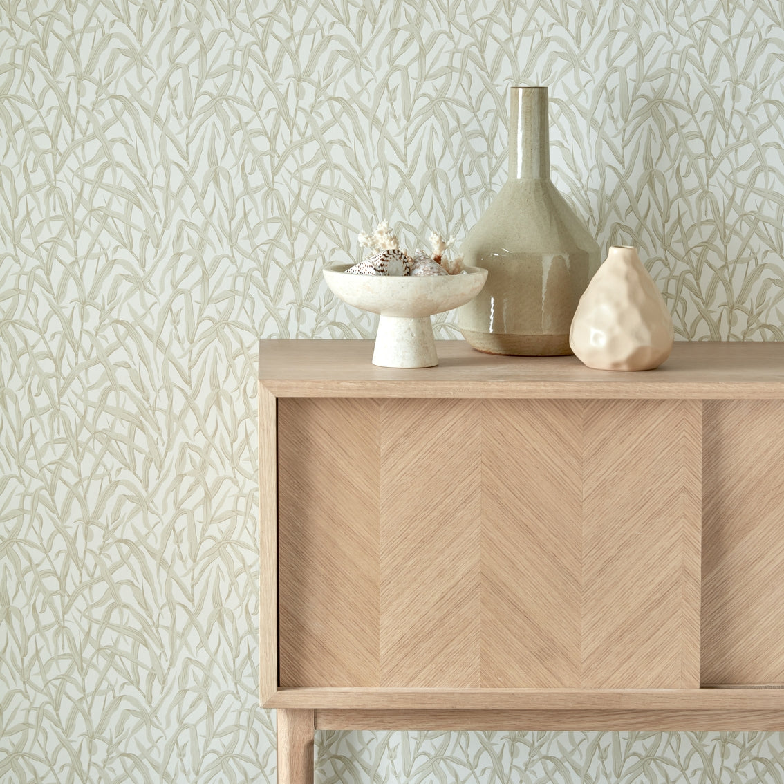 V&A Ornamental Grasses - Natural Wallpaper