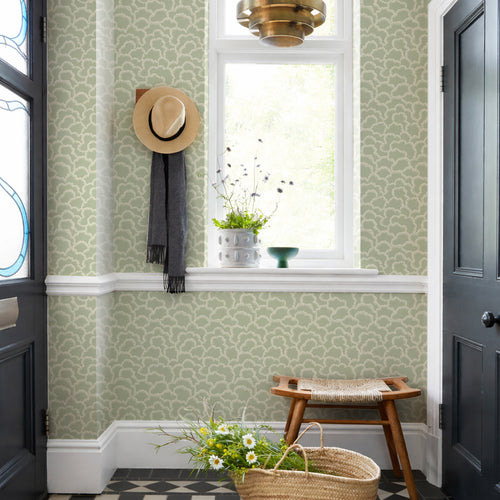 V&A Stratus - Sage Green Wallpaper