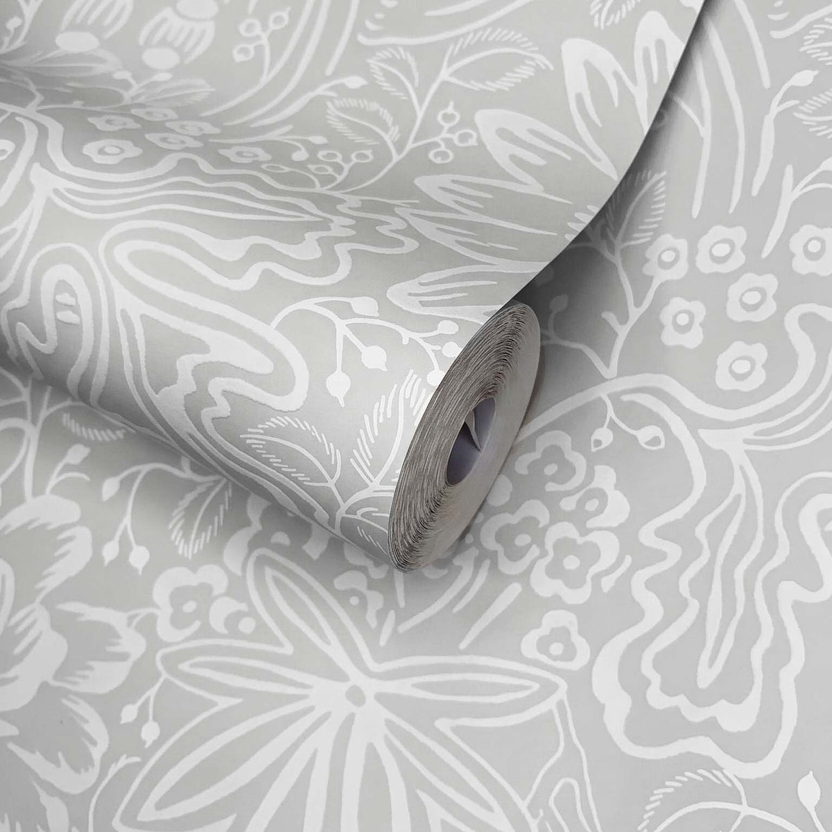 V&A Peony Garden - Pewter Grey Wallpaper