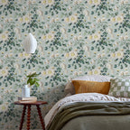 V&A Charlotte - Teal Wallpaper