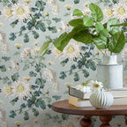 V&A Charlotte - Teal Wallpaper