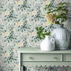 V&A Charlotte - Teal Wallpaper