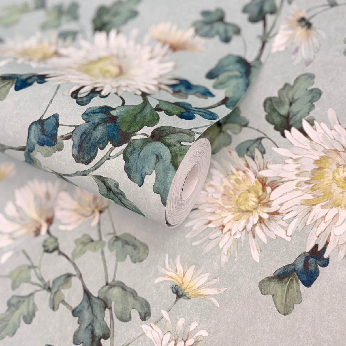 V&A Charlotte - Teal Wallpaper