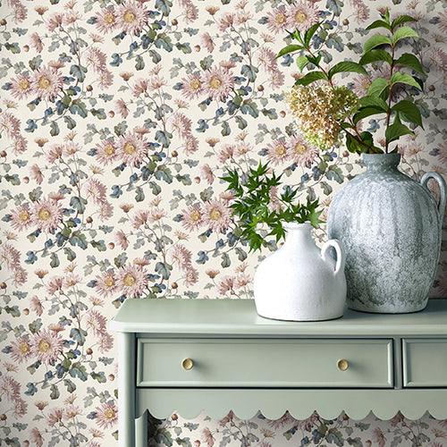 V&A Charlotte - Blush Pink Wallpaper