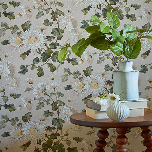 V&A Charlotte - Apricot Wallpaper