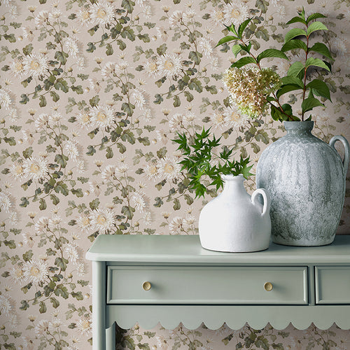 V&A Charlotte - Apricot Wallpaper