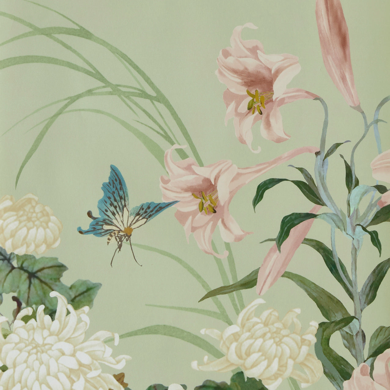 V&A Wisteria Bloom - Pistachio Wall Mural