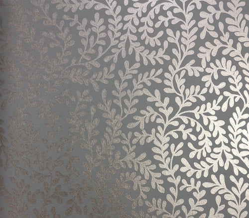 Audley Duck Egg Blue Luxury Leaf Wallpaper