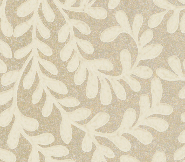 Audley Taupe Metallic Luxury Leaf Wallpaper