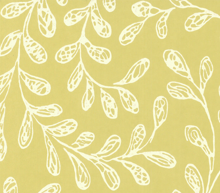 Audley Yellow Luxury Leaf Wallpaper