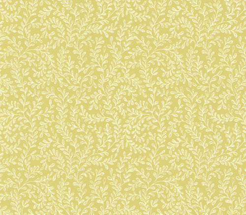 Audley Yellow Luxury Leaf Wallpaper