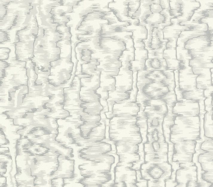 Avington Grey Luxury Moire Wallpaper