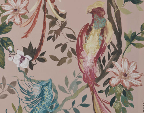 Bird Sonnet Blush Pink Luxury Bird Wallpaper