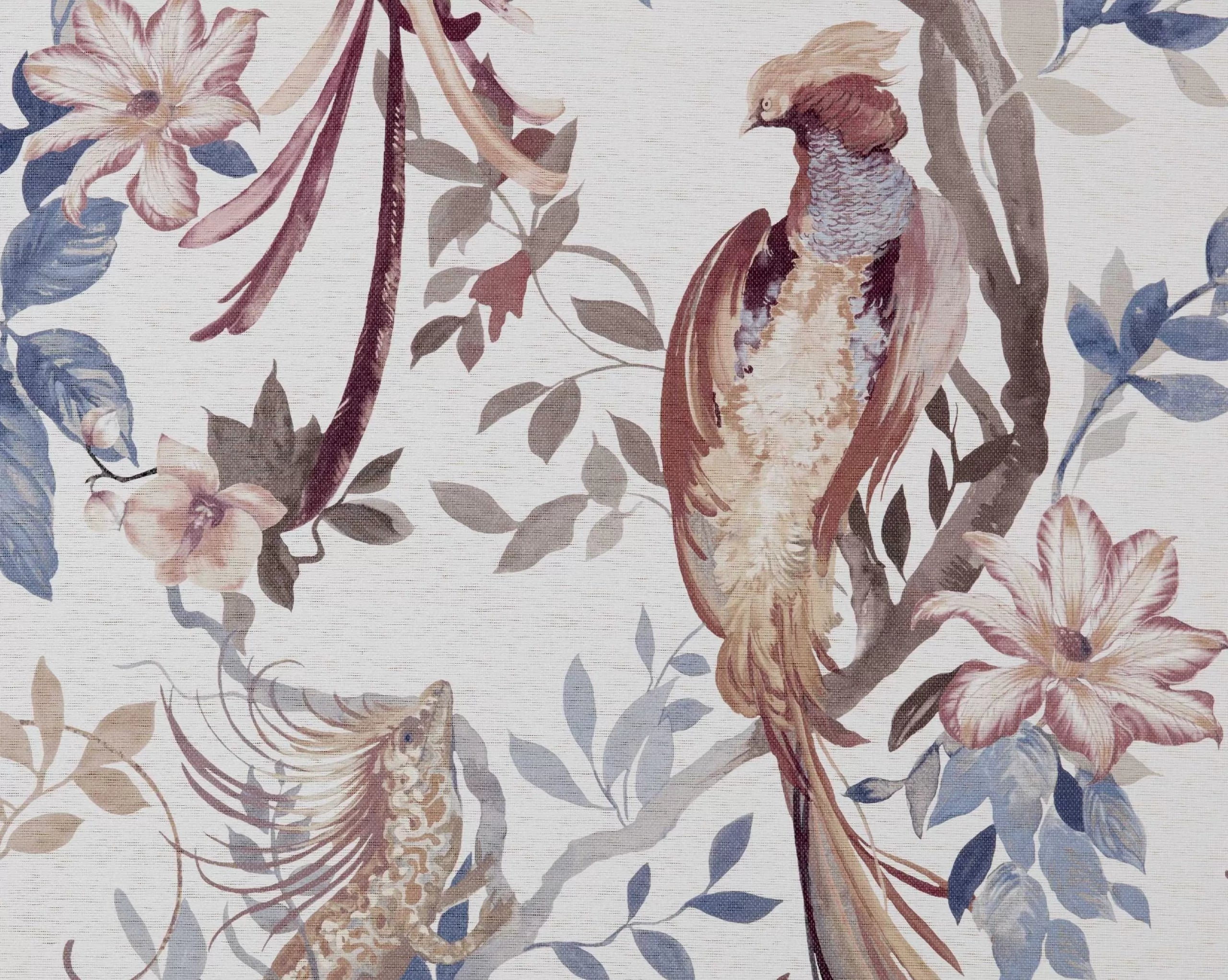 Bird Sonnet Chambray Blue Luxury Paperweave Wall Mural